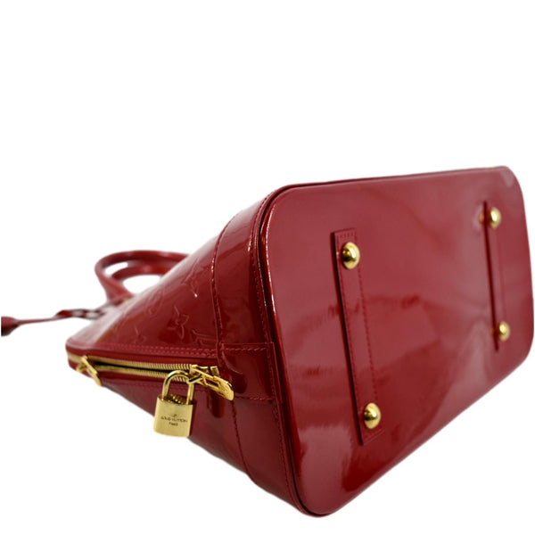 LOUIS VUITTON Alma GM Monogram Vernis Leather Satchel Bag Red