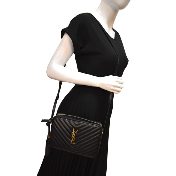 Yves Saint Laurent Lou Camera Chevron Crossbody Bag - Full View