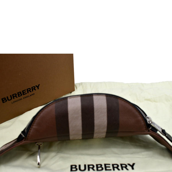 Burberry Mini Cason Check Bum Bag Dark Birch in Brown - Top