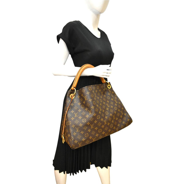 LOUIS VUITTON Artsy MM Monogram Canvas Hobo Bag Brown