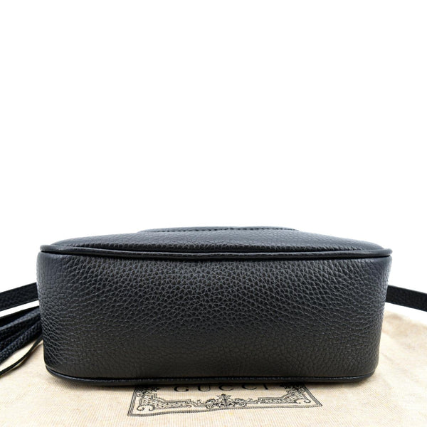 GUCCI Soho Disco Pebbled Leather Crossbody Bag Black 308364