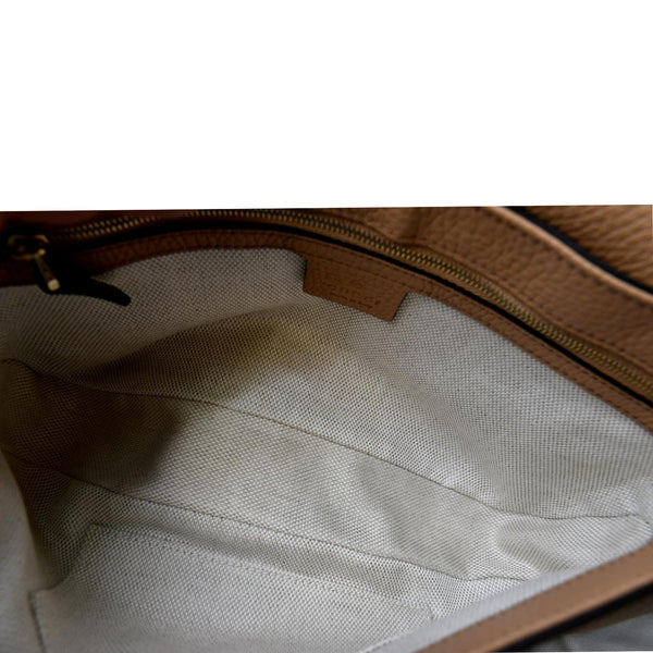 Gucci Soho Chain Flap Leather Crossbody Bag in Brown - Inside