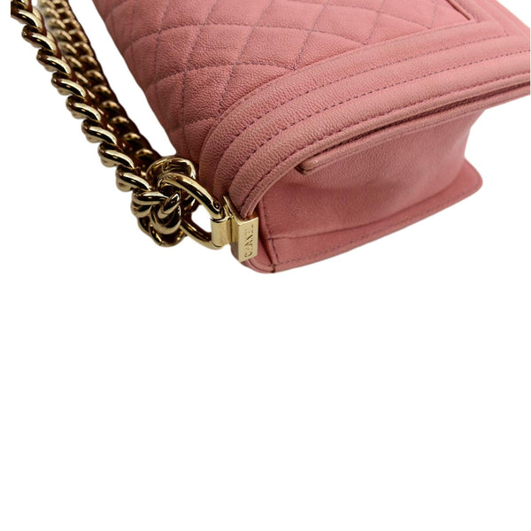 Chanel Medium Boy Flap Caviar Leather Crossbody Bag - Top Left