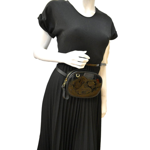LOUIS VUITTON Monogram Vernis Leather Belt Bag Black