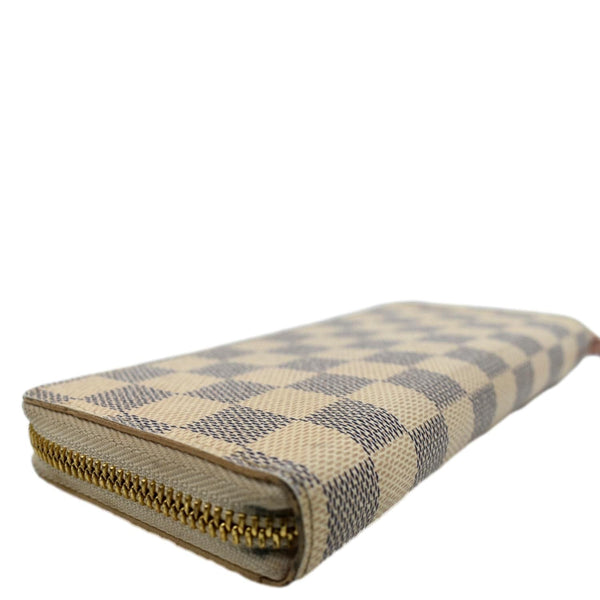 Louis Vuitton Clemence Damier Azur Wallet in White - Bottom Right