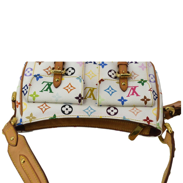LOUIS VUITTON Lodge PM Monogram Leather Shoulder Bag White