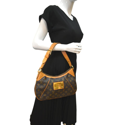 LOUIS VUITTON Thames PM Monogram Canvas Shoulder Bag Brown