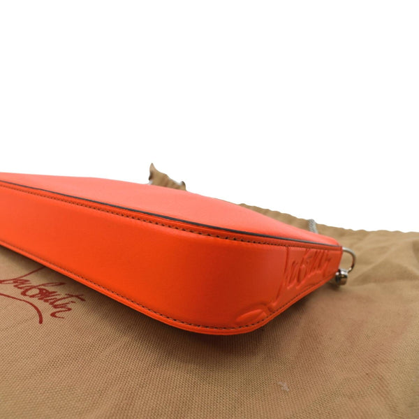 CHRISTIAN LOUBOUTIN Loubila Leather Chain Pouch Orange