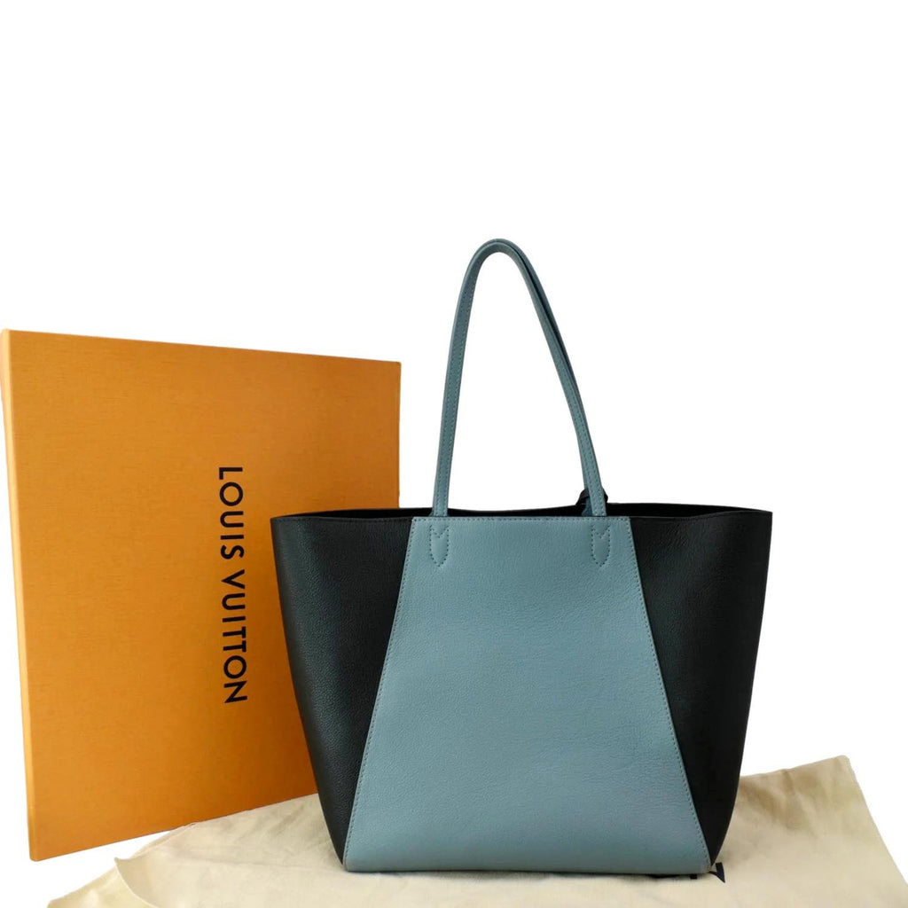 Louis Vuitton Blue Ciel/Black Leather Lockme Cabas Tote Bag