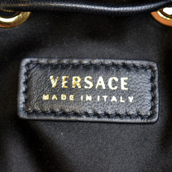 VERSACE La Medusa Charm Bucket Shoulder Bag Black