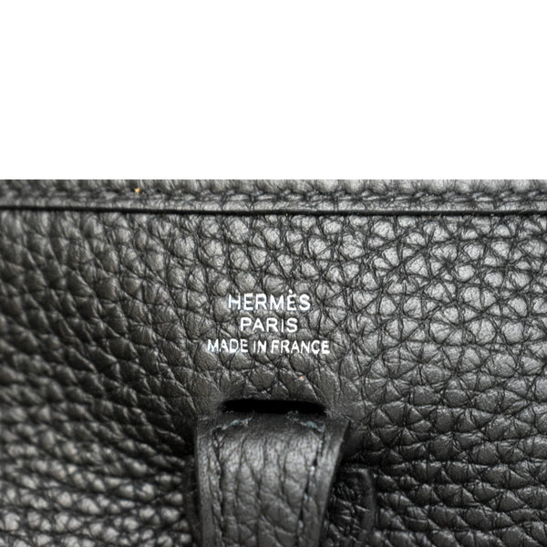 HERMES Evelyne Amazone TPM III Clemence Leather Crossbody Bag Black