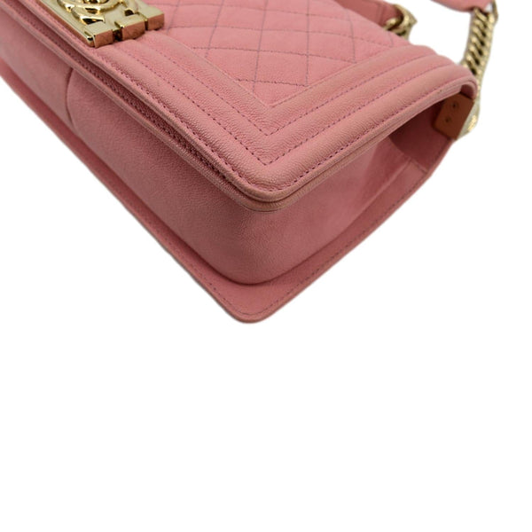 Chanel Medium Boy Flap Caviar Leather Crossbody Bag - Bottom Right