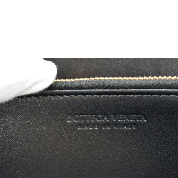 BOTTEGA VENETA Intrecciato Leather Zip Around Wallet Black