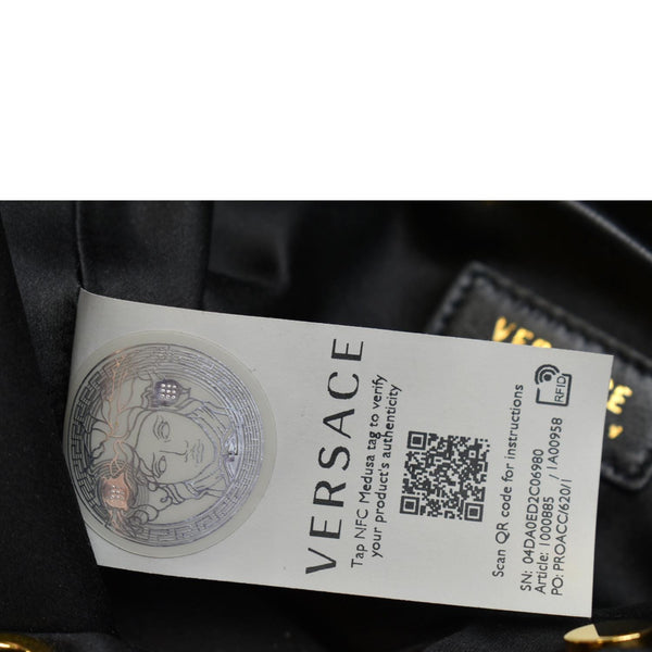 VERSACE La Medusa Charm Bucket Shoulder Bag Black