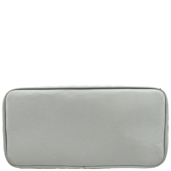 Chanel Medallion Quilted Caviar Leather Tote Bag White - Bottom