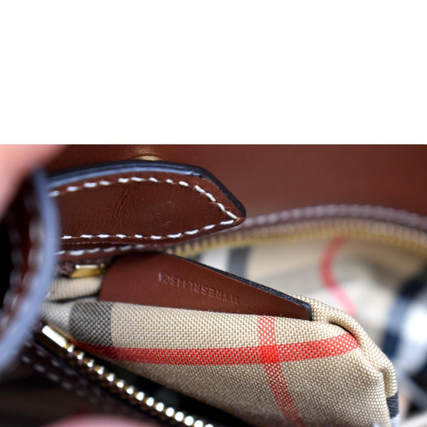 BURBERRY Mini Title Vintage Canvas Leather Two Handle Shoulder Bag Black