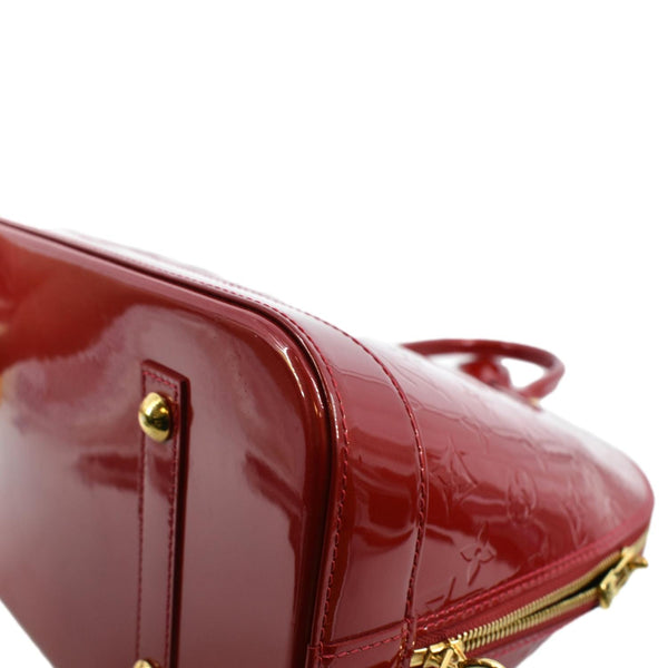 LOUIS VUITTON Alma GM Monogram Vernis Leather Satchel Bag Red
