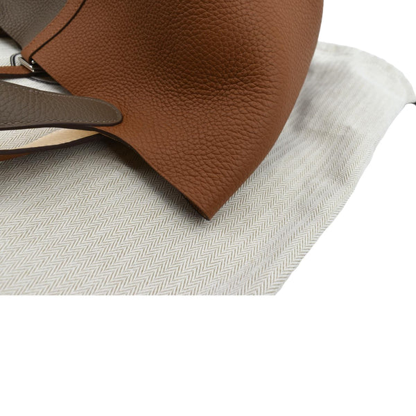 HERMES Picotin Lock 22 Taurillon Clemence Leather Satchel Bag Bicolor