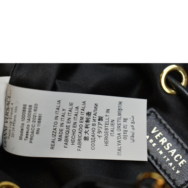 VERSACE La Medusa Charm Bucket Shoulder Bag Black