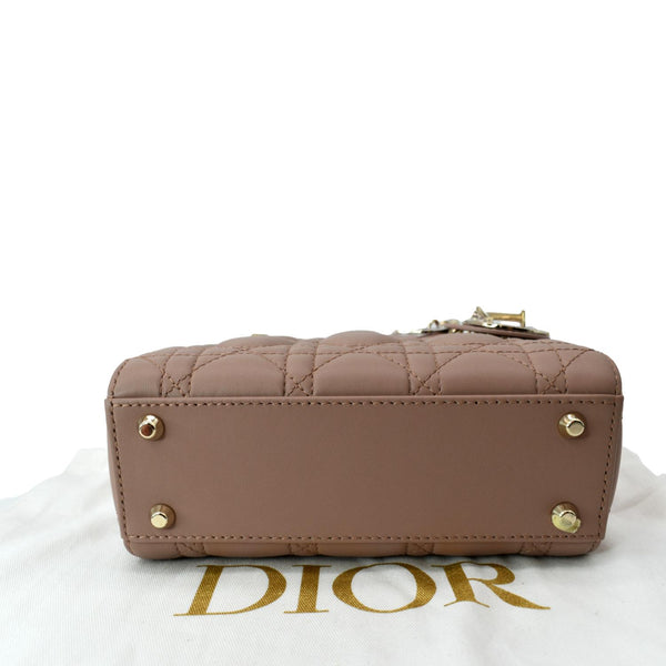 CHRISTIAN DIOR Mini Lady Dior Cannage Calfskin Leather Shoulder Bag Blush