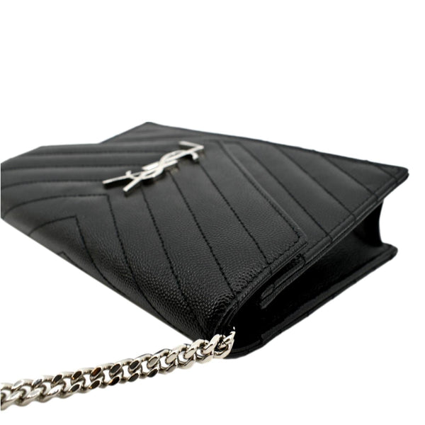 YVES SAINT LAURENT Cassandre Grain De Poudre Crossbody Chain Bag Black