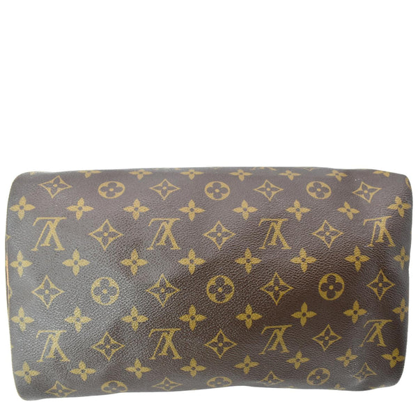 LOUIS VUITTON Speedy 30 Monogram Canvas Satchel Bag Brown