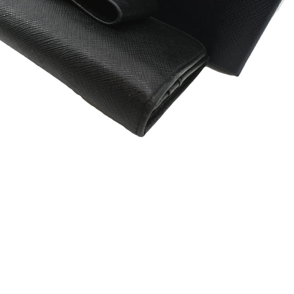 PRADA Bow Saffiano Leather Wallet Black