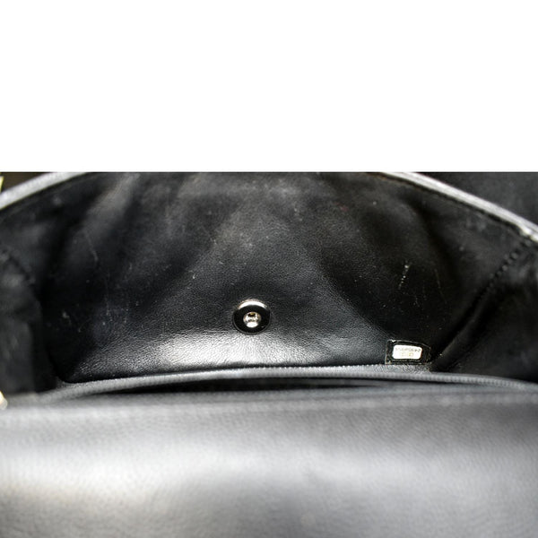 CHANEL Mini CC Flap Leather Shoulder Bag Black