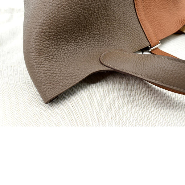 HERMES Picotin Lock 22 Taurillon Clemence Leather Satchel Bag Bicolor