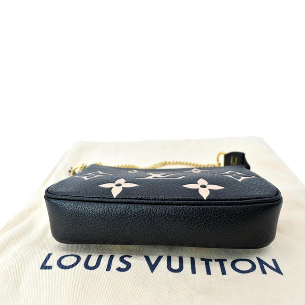 LOUIS VUITTON Mini Pochette Bicolor Monogram Empreinte Accessories Pouch Black