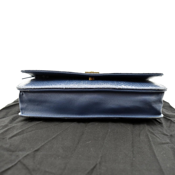 CHANEL Charm Wallet on Chain Python Leather Crossbody Bag Blue