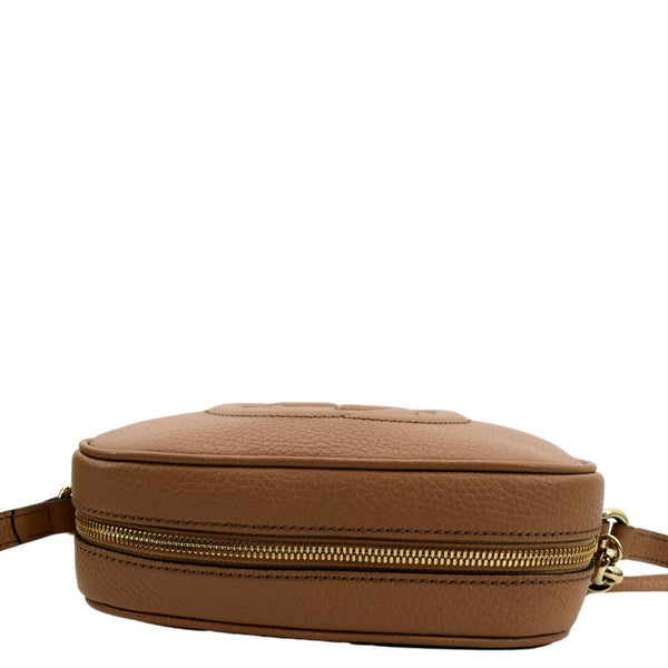 GUCCI Soho Disco Pebbled Leather Small Crossbody Bag Rose Beige 308364