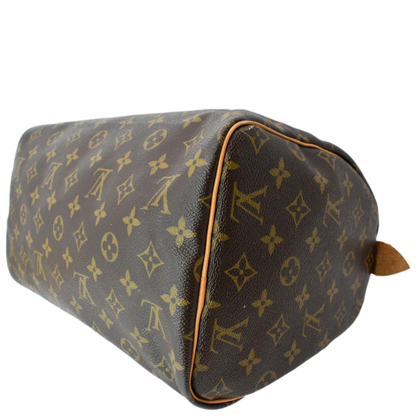 LOUIS VUITTON Speedy 30 Monogram Canvas Satchel Bag Brown