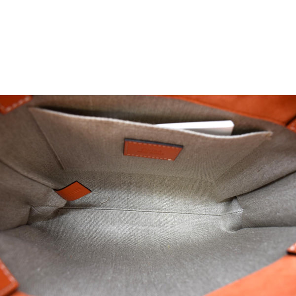 Chloe Woody Logo Small Suede Tote Shoulder Bag Orange - Inside