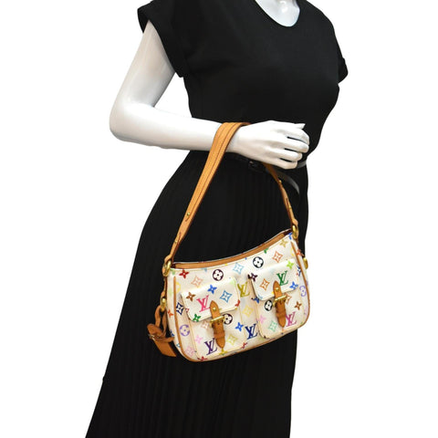 LOUIS VUITTON Lodge PM Monogram Leather Shoulder Bag White