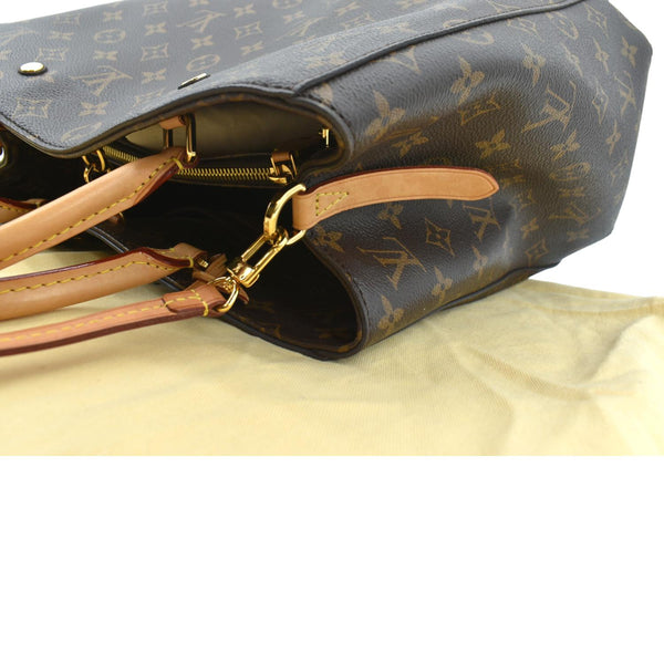 Louis Vuitton Montaigne GM Monogram Canvas Shoulder Bag - Left Side
