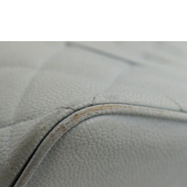 Chanel Medallion Quilted Caviar Leather Tote Bag White - Minor Fault