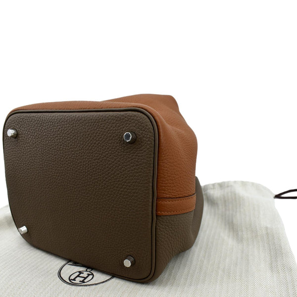 HERMES Picotin Lock 22 Taurillon Clemence Leather Satchel Bag Bicolor