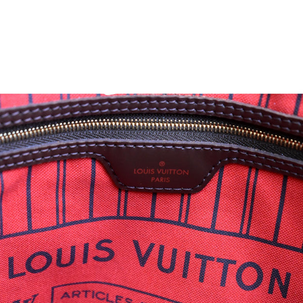 Louis Vuitton Neverfull MM Damier Ebene Tote Bag Brown - Stamp