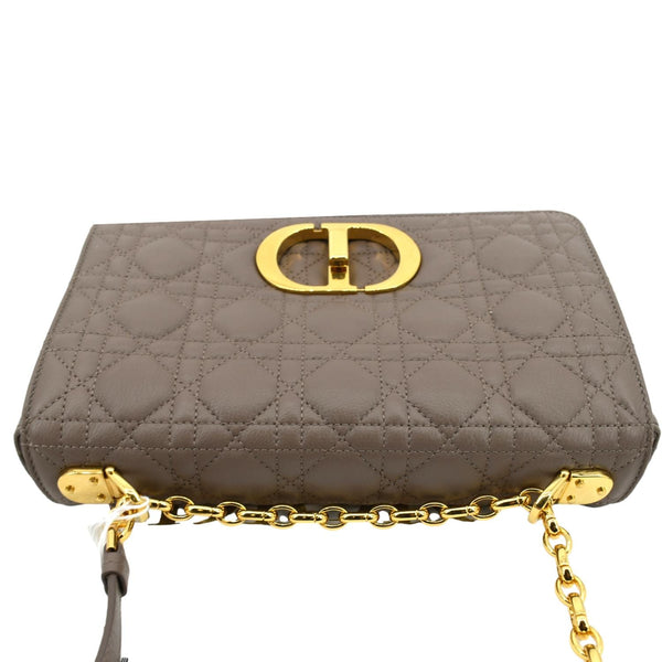 CHRISTIAN DIOR Caro Iridescent Leather Shoulder Bag Metallic Pink