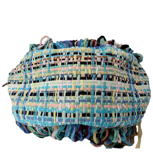 CHANEL Coco Cuba Hammock Tweed Woven Hobo Bag Turquoise