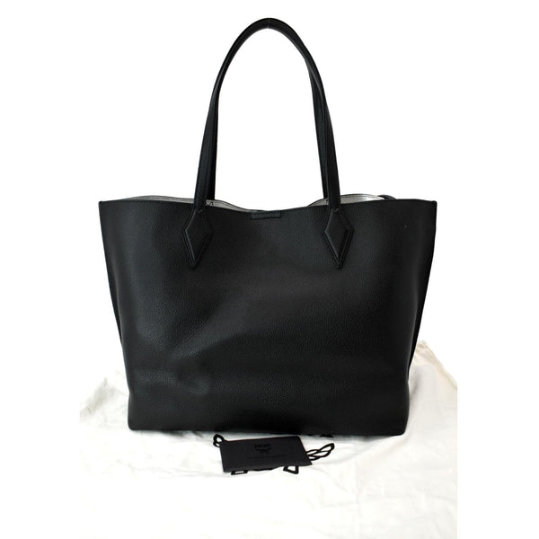 MCM Yris Medium Leather Shopper Tote Bag Black