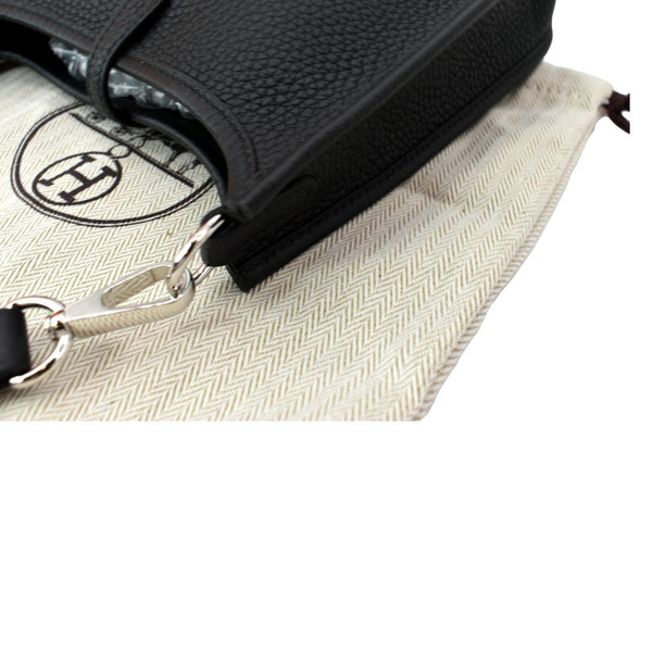 HERMES Evelyne Amazone TPM III Clemence Leather Crossbody Bag Black
