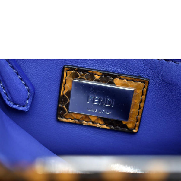 Fendi Peekaboo Mini Python Leather Shoulder Bag Brown - Made In Italy