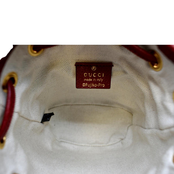 GUCCI Doraemon x Candy Mini GG Supreme Monogram Bucket Bag Beige 647801