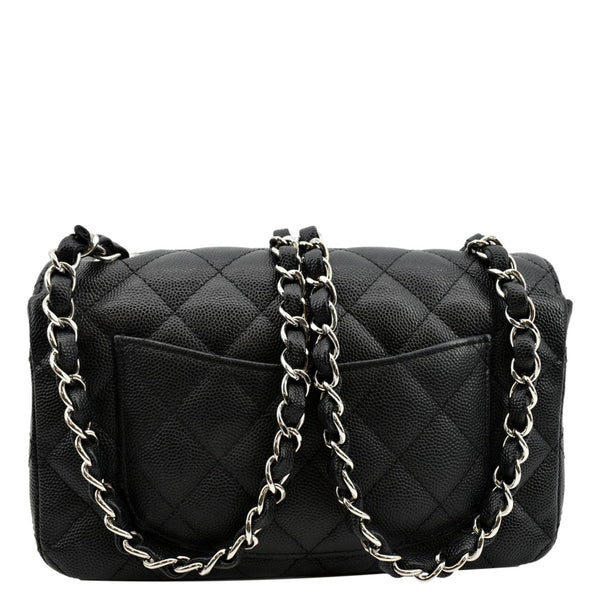 CHANEL Mini CC Flap Leather Shoulder Bag Black