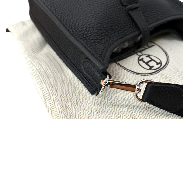 HERMES Evelyne Amazone TPM III Clemence Leather Crossbody Bag Black