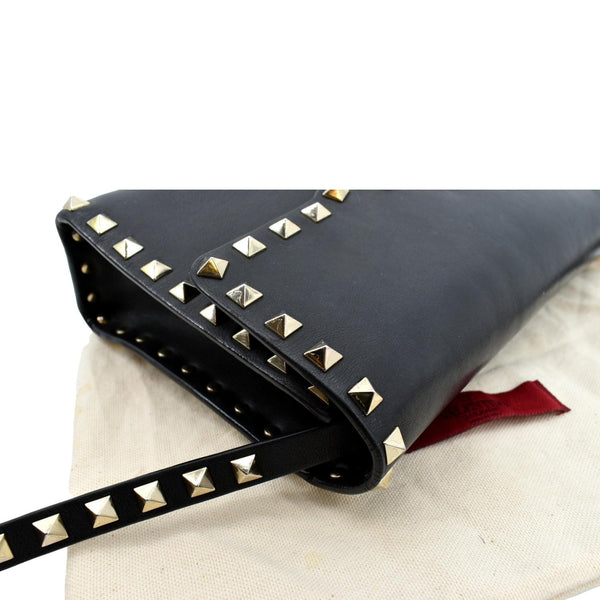 VALENTINO Rockstud Grainy Calfskin Leather Crossbody Bag Black