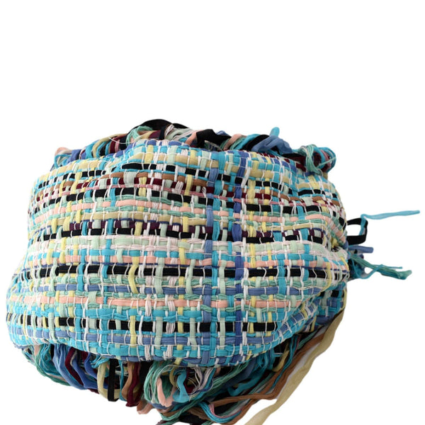 CHANEL Coco Cuba Hammock Tweed Woven Hobo Bag Turquoise