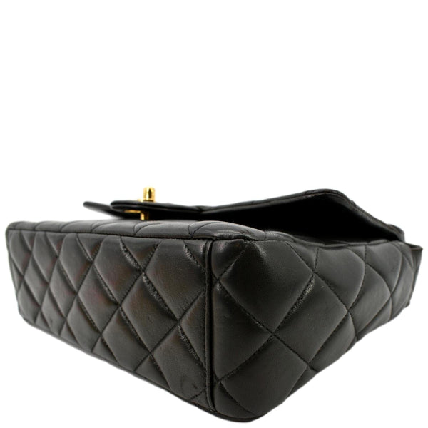 Chanel Vintage Flap Quilted Leather Shoulder Bag Black - Bottom Right